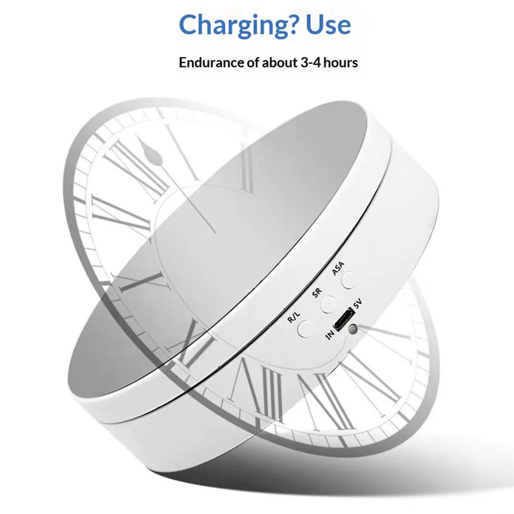 360 Degrees Rotation Adjustable Speed USB Rechargeable 2600mAh Electric Display Stand with Built-in Battery for Jewelry Photography - White - 4
