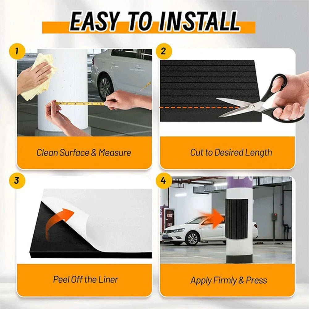 2Pcs Garage Wall Column Protector Self-Adhesive EVA Foam Parking Guard Bumper Protectors for Car Door Bump Protection - 3
