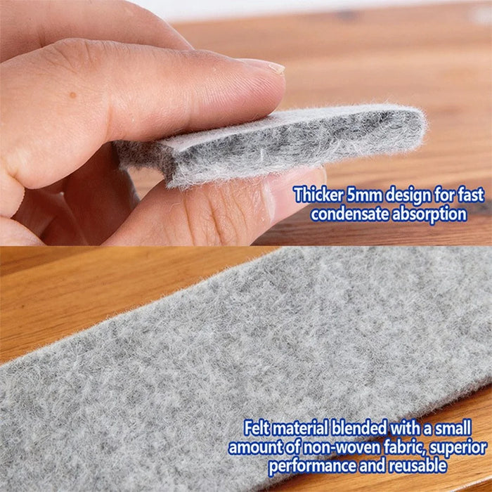 3Pcs Window Condensation Absorption Tape 16.4ft Self-Adhesive Anti-Condensation Felt Strip for Glass Windows - 5