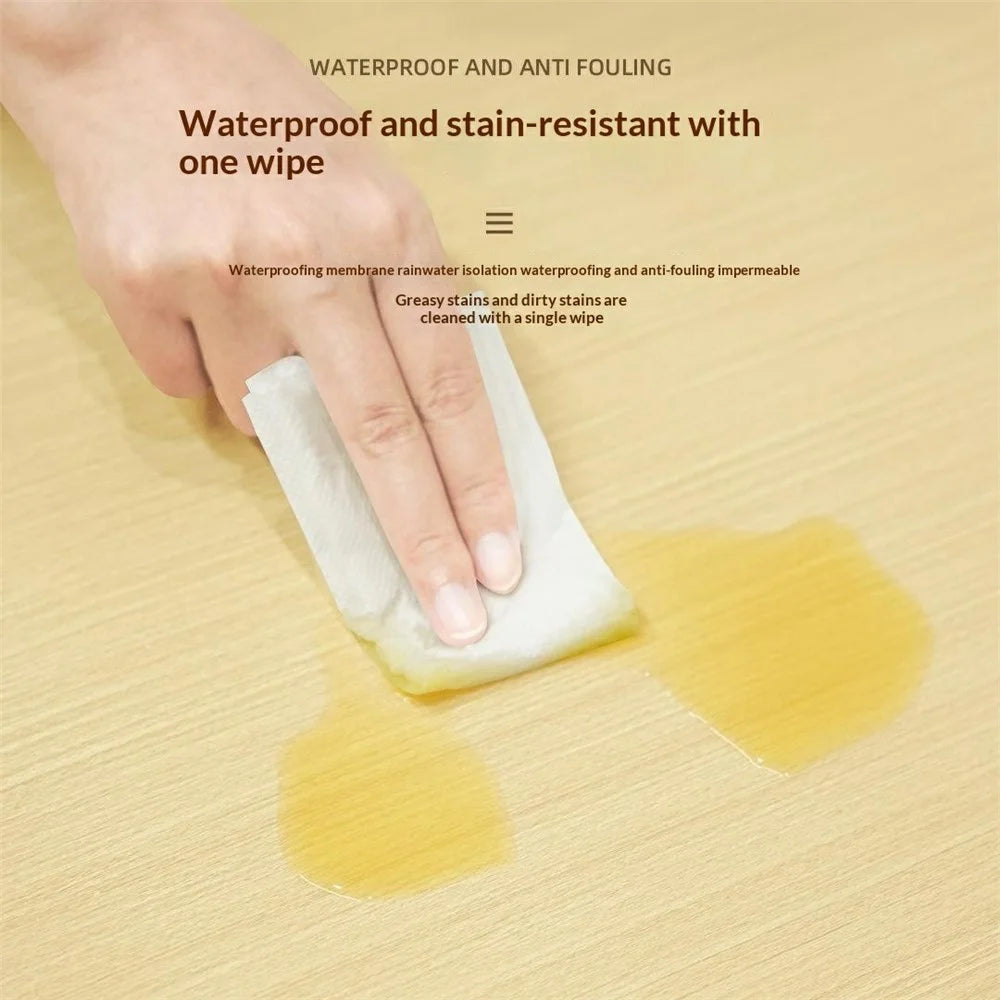 40x500cm Waterproof Wood Grain Stickers Roll Self-Adhesive PVC Vinyl Wrap for Furniture Cabinet Desk Renovation - Light Yellow - 4