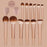 12Pcs Makeup Cosmetic Brush Set with 3 Puff Sponges Professional Long Handle Beauty Tools for Foundation Powder - Black - 5