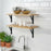 12Pcs 50x30cm Metal Wall Shelf Brackets Heavy Duty L-Shaped Triangular Support for Home DIY Storage - Black - 6