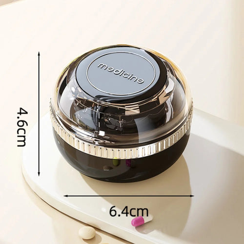 Multi-functional Pill Cutter and Organizer 1 / 2 1 / 4 Precise Split Portable Medicine Storage Box (BPA Free, No FDA) - Black - 1