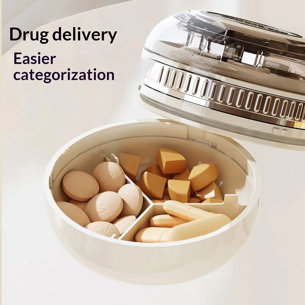 Multi-functional Pill Cutter and Organizer 1 / 2 1 / 4 Precise Split Portable Medicine Storage Box (BPA Free, No FDA) - Black - 7