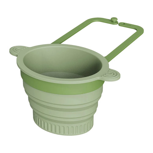 Kitchen Sink Filter Basket Foldable Collapsible Silicone Strainer Food Waste Collector Drain Basket - Green - 1