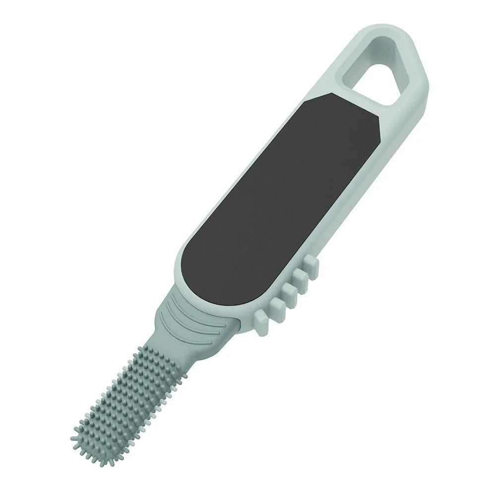 Silicone Foot Scrubber Brush Dual-Head Exfoliating Foot Sander for Callus Dead Skin Removal - Blue - 1