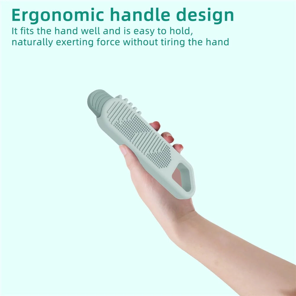 Silicone Foot Scrubber Brush Dual-Head Exfoliating Foot Sander for Callus Dead Skin Removal - Blue - 5