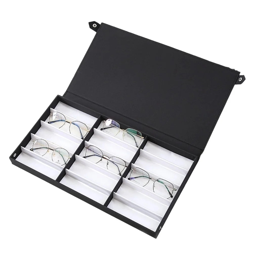 15 Slots Eyeglasses Display Case Sunglasses Storage Box Organizer for Optical Shop Home - 1