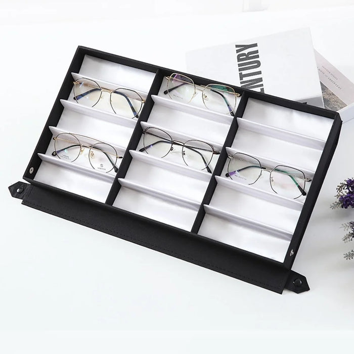 15 Slots Eyeglasses Display Case Sunglasses Storage Box Organizer for Optical Shop Home - 3