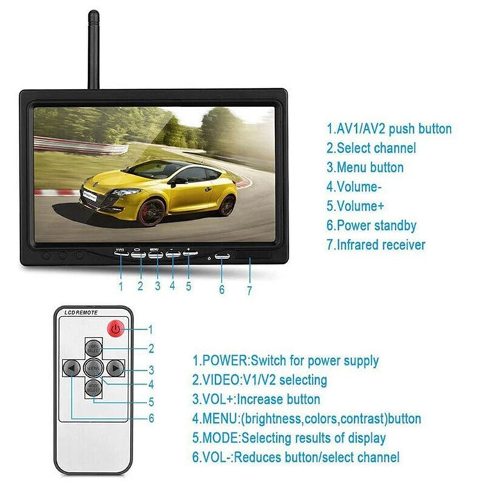 7-Inch Car Monitor Set Wireless Back-Up Camera Bus Wireless Rear View System (Digital Version) - 6