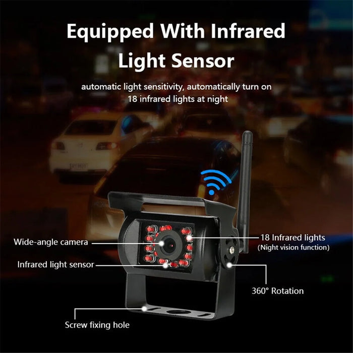 7-Inch Car Monitor Set Wireless Back-Up Camera Bus Wireless Rear View System (Digital Version) - 7