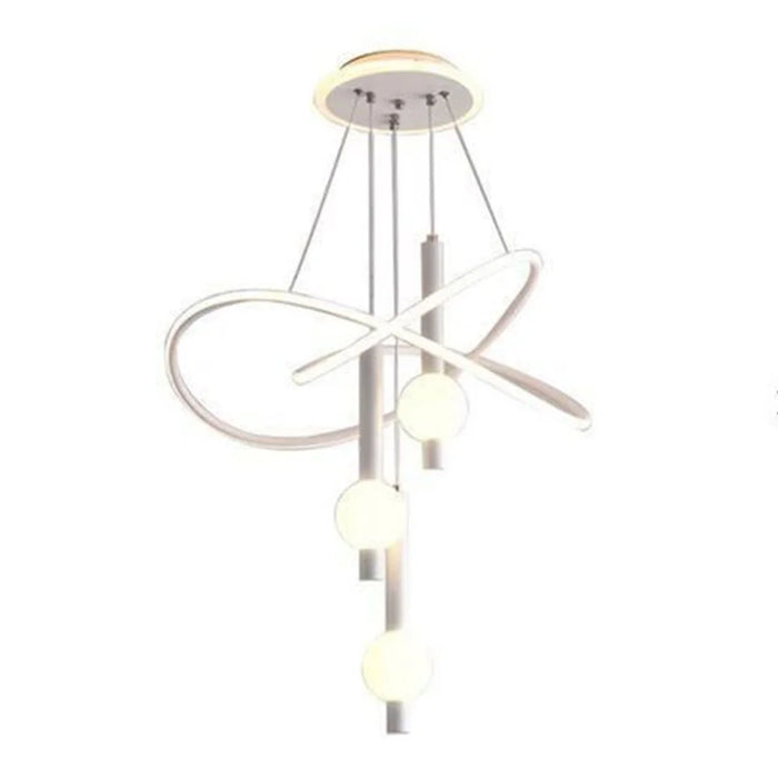 Nordic Style 3 Color Temperature LED Chandelier Pendant Light Adjustable Height for Dining Room Bedroom - White - 2
