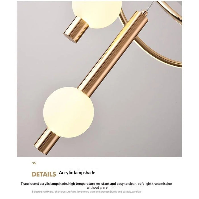 Nordic Style 3 Color Temperature LED Chandelier Pendant Light Adjustable Height for Dining Room Bedroom - White - 6