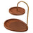 2-Tier Bamboo Jewelry Organizer Tray with Metal Stand Desktop Display Holder for Perfume - 1