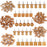 50Pcs 5 Shapes Wood Push Pins Thumb Tacks with Storage Box Cork Board Pins for Office Home - 1