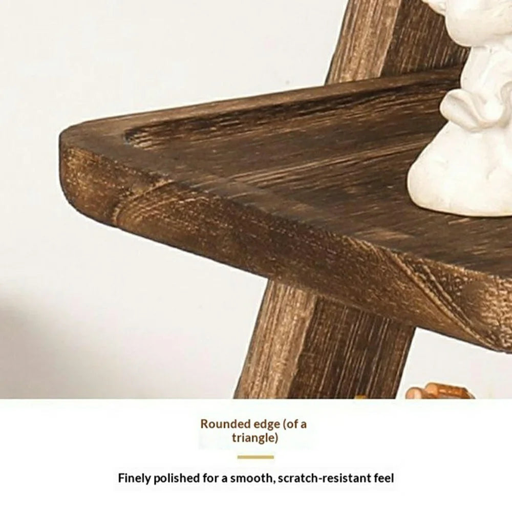 3-Tier Wooden Display Stand Solid Wood Cupcake Stand Food Storage Rack Desktop Organizer - 4