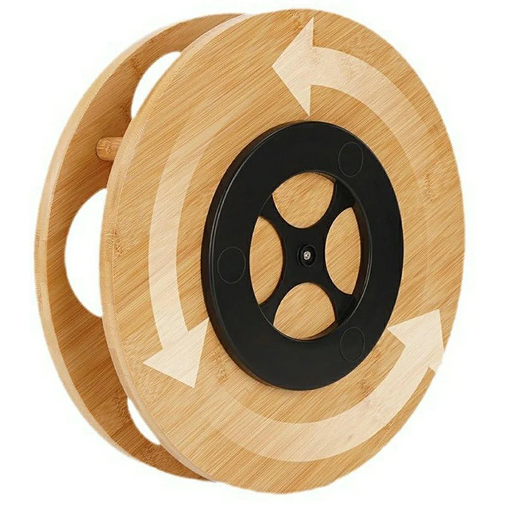 Bamboo Spice Storage Rack 360 Degrees Rotating 7 Holes Kitchen Countertop Organizer for Seasoning Bottles - 1
