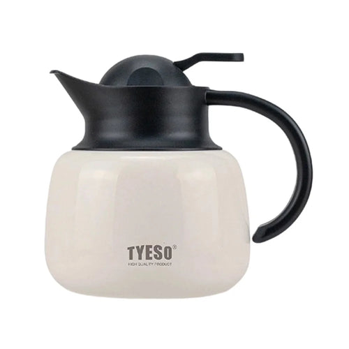 TYESO 304 Stainless Steel Vacuum Insulated Kettle Pot 750ml 25fl.oz Tea Water Separator for Home Office - White - 1