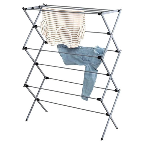 3-Tier Foldable Clothes Drying Rack Easy Install Indoor Outdoor Floor Standing Laundry Rack Portable Garment Hanger - 1