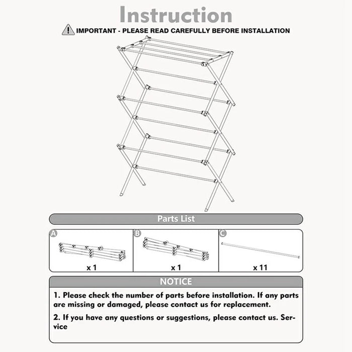 3-Tier Foldable Clothes Drying Rack Easy Install Indoor Outdoor Floor Standing Laundry Rack Portable Garment Hanger - 4