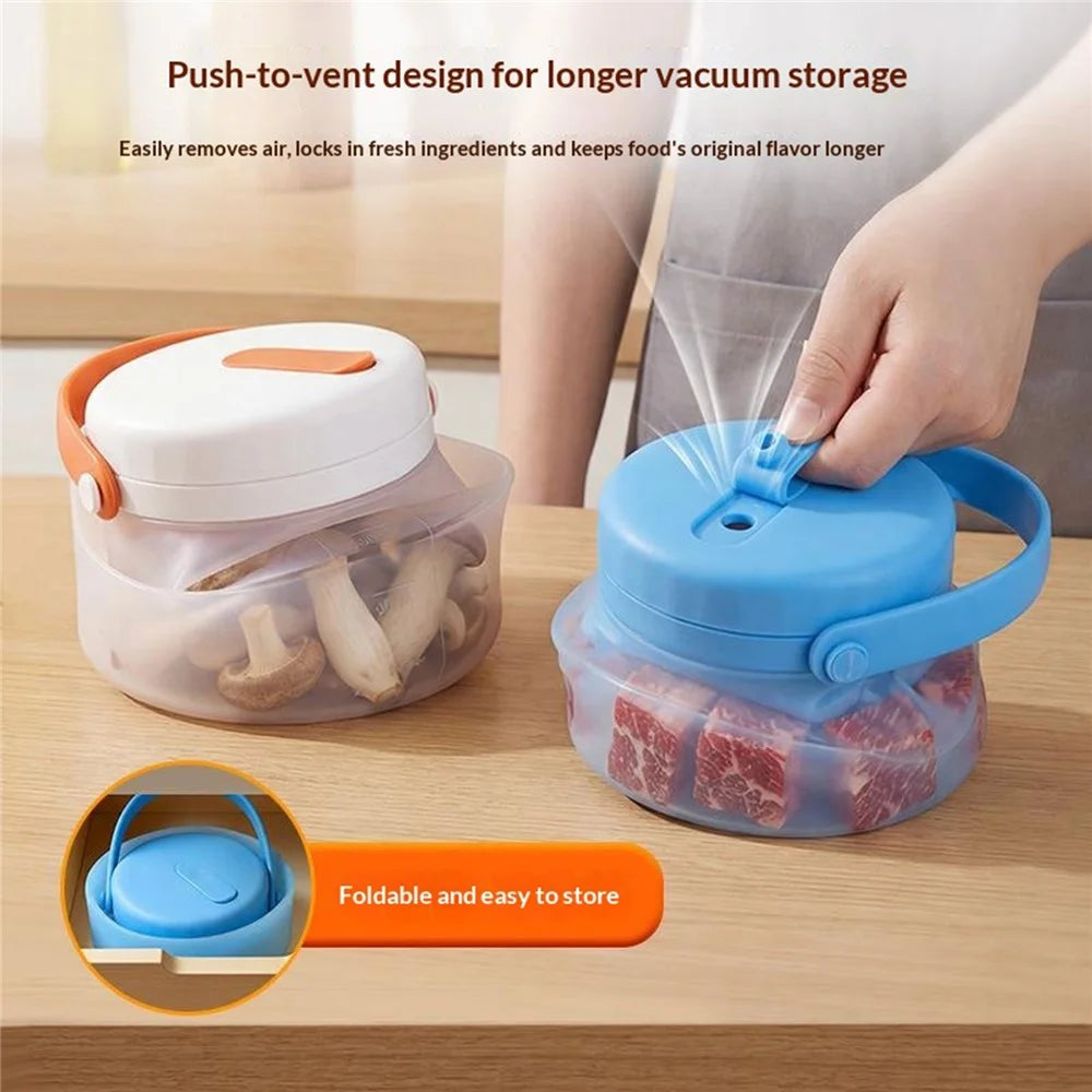 800ml Silicone Food Storage Container Portable Silicone Fruit Storage Bucket Collapsible Ice Bucket for Daily Outdoor Camping (BPA-Free, FDA Certified) - Blue - 2