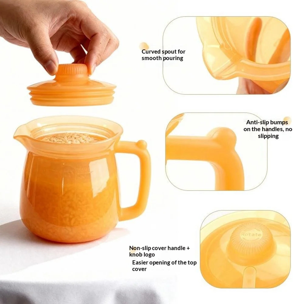 500ml Food Grade Silicone Milk Jug Heat Resistant Water Kettle Coffee Pot for Tea (BPA-Free, FDA Certified) - Transparent - 7