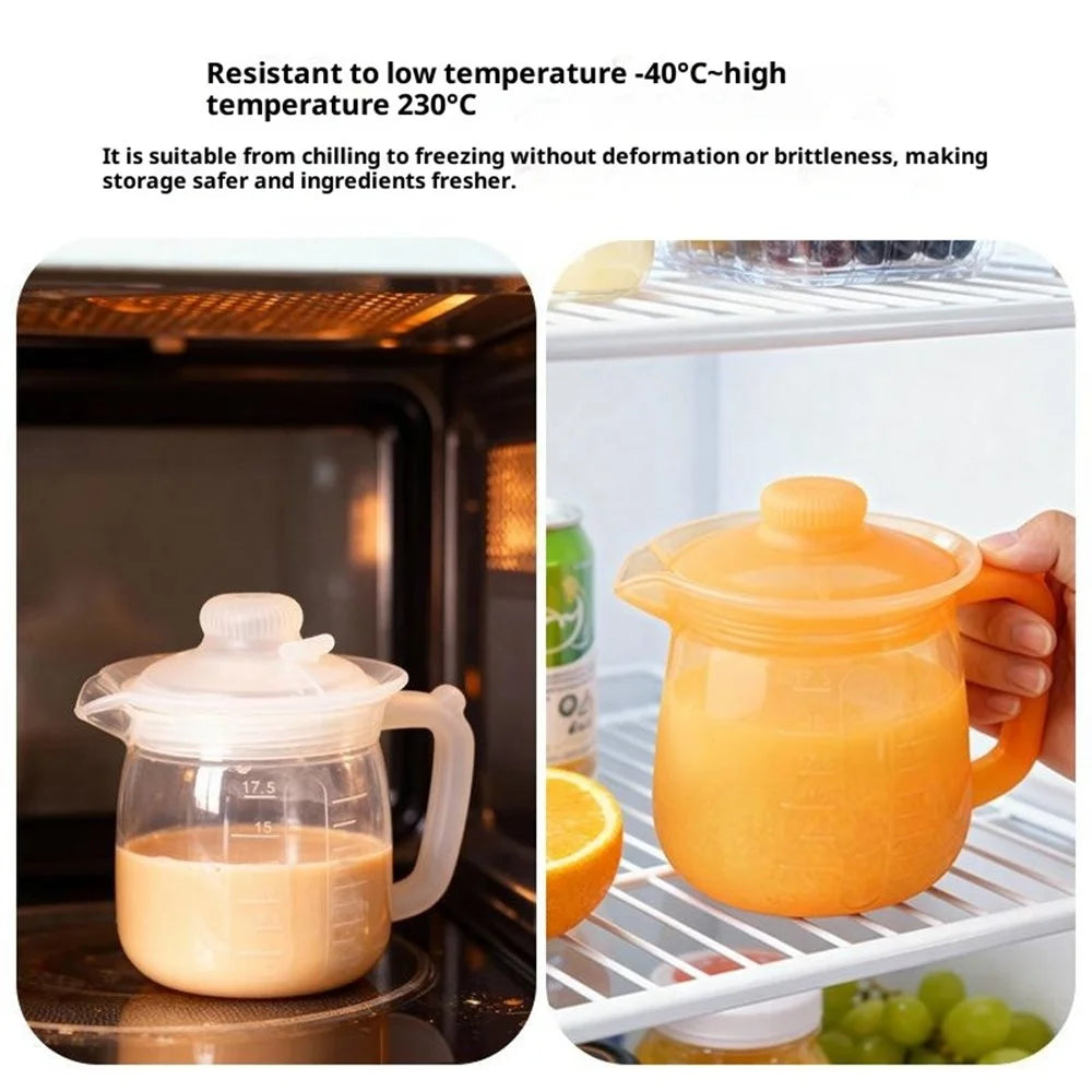 750ml Food Grade Silicone Milk Jug Heat Resistant Water Kettle Coffee Pot for Tea (BPA-Free, FDA Certified) - Yellow - 7