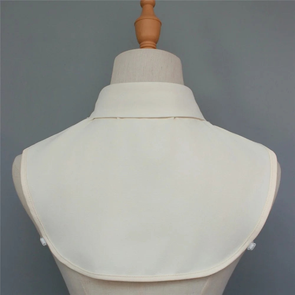 Handmade Pearl Detachable Collar Dickey Collar Top Collar Clip Beaded Fake Collar Accessories for Formal Dress Shirt Blouse - White - 3