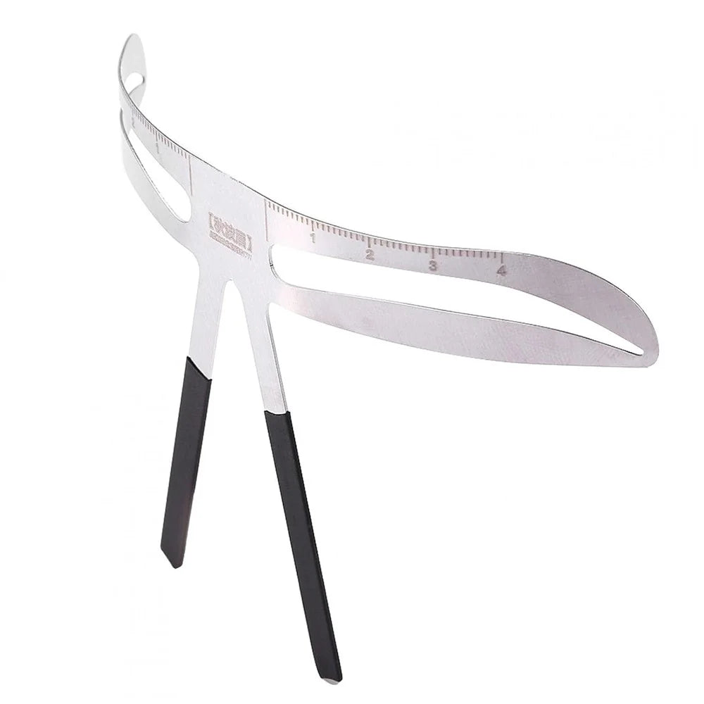 Professional Eyebrow Measure & Balance Ruler 3-Point Positioning Stainless Steel Measuring Eyebrow Tool - 1