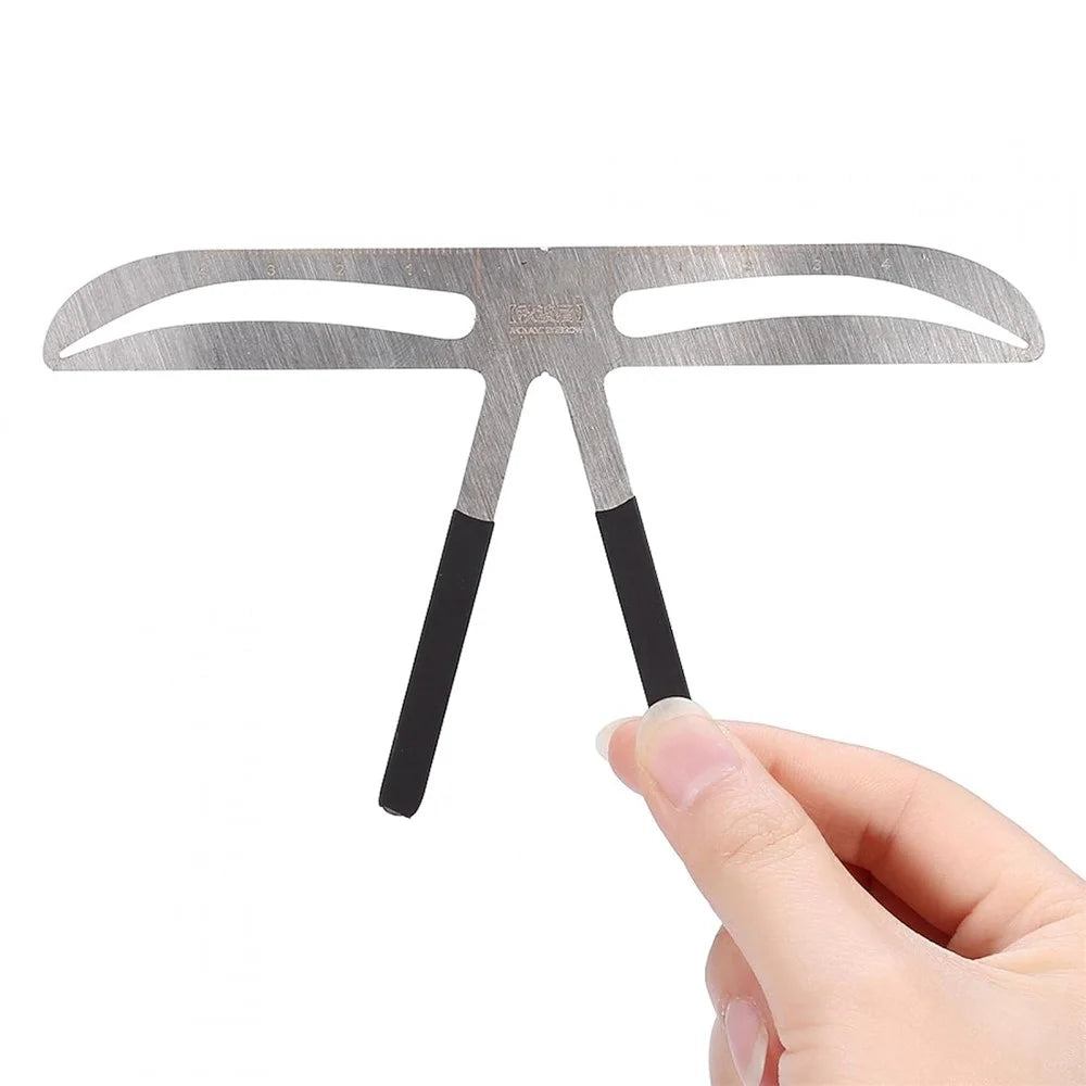 Professional Eyebrow Measure & Balance Ruler 3-Point Positioning Stainless Steel Measuring Eyebrow Tool - 3