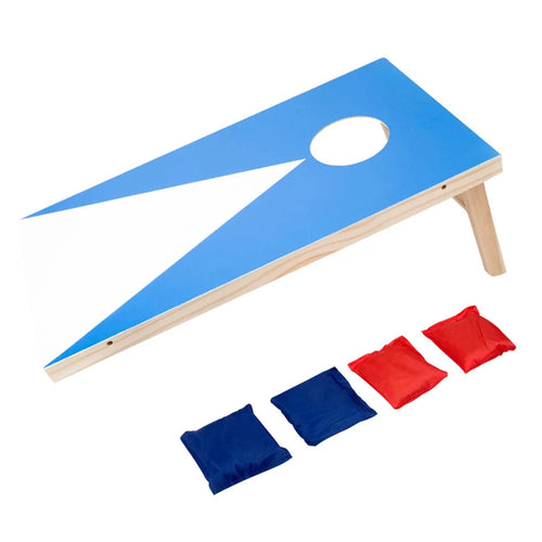 60x29x20cm Large Size Wooden Cornhole Bean Bag Toss Game Set 4Pcs Bags Telescopic Throwing Platform Game Set for Kids Adults Indoor Outdoor - Blue - 1