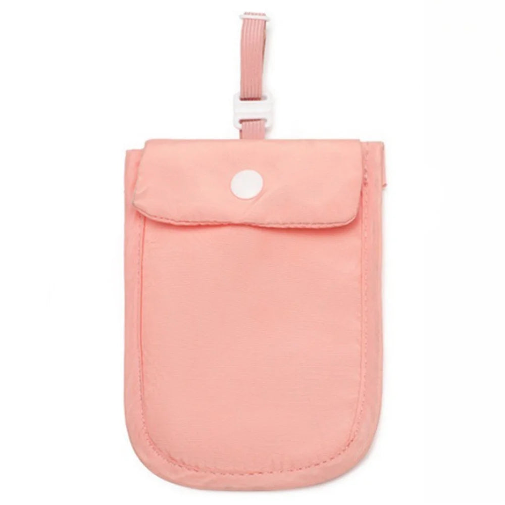 Nylon Undergarment Money Card Pouch RFID Blocking Travel Hidden Waist Card Mini Bag for Women - Pink - 1