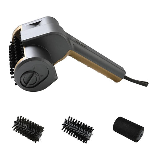 Electric Grill Cleaning Brush Cordless 360 Degrees Rotating IPX6 Waterproof Clean Brush with 3Pcs Brush Heads for BBQ - Gold - 1