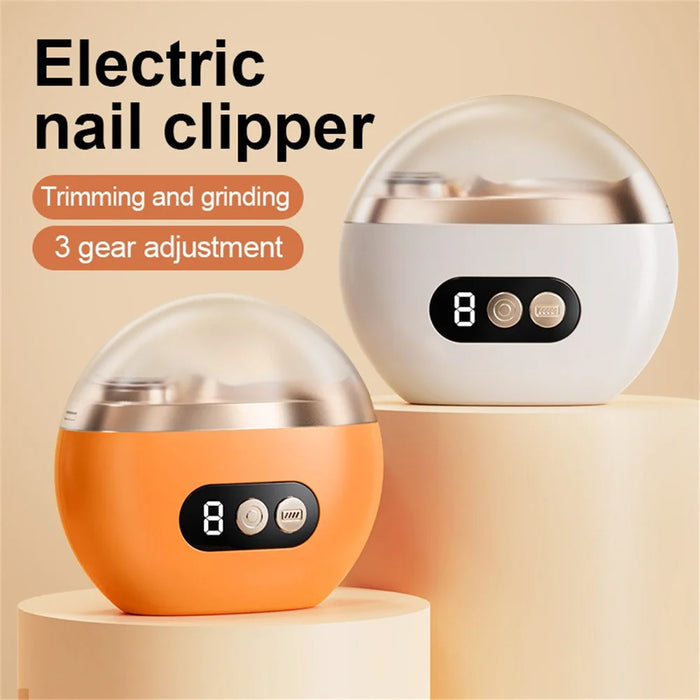 HZ-005 Electric Nail Clipper Rechargeable 3-Speed Adjustment Automatic Nail Trimmer for Home - Orange - 2