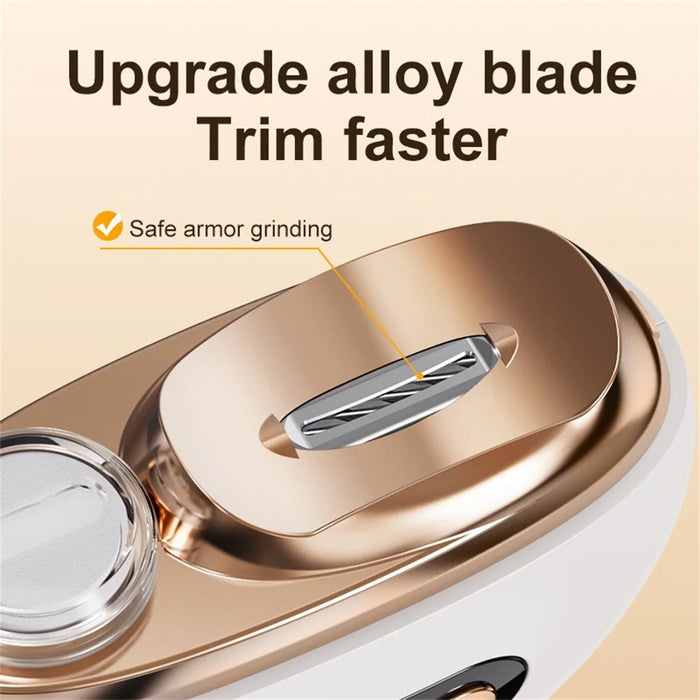 HZ-005 Electric Nail Clipper Rechargeable 3-Speed Adjustment Automatic Nail Trimmer for Home - Orange - 4