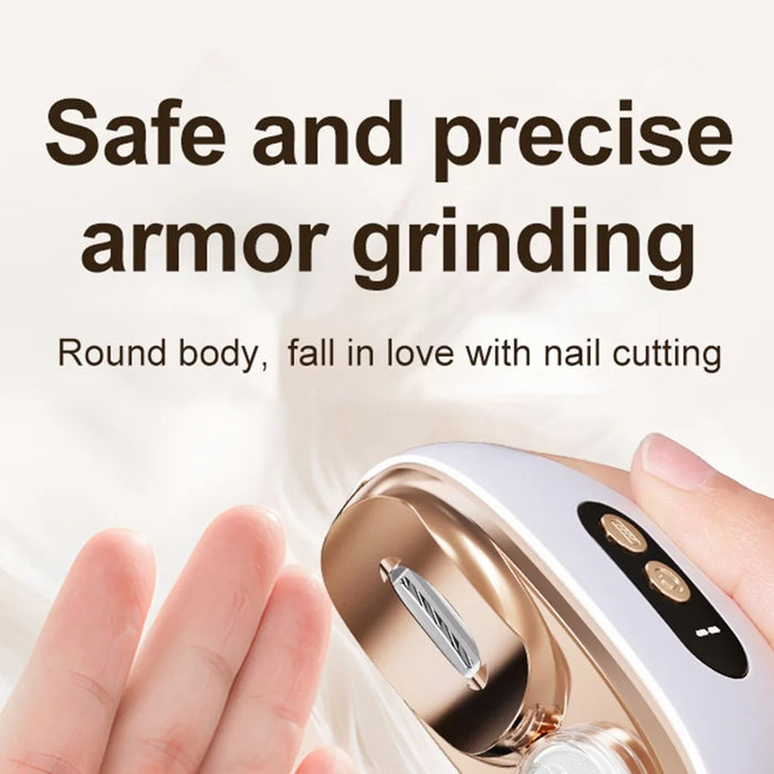 HZ-005 Electric Nail Clipper Rechargeable 3-Speed Adjustment Automatic Nail Trimmer for Home - Orange - 7