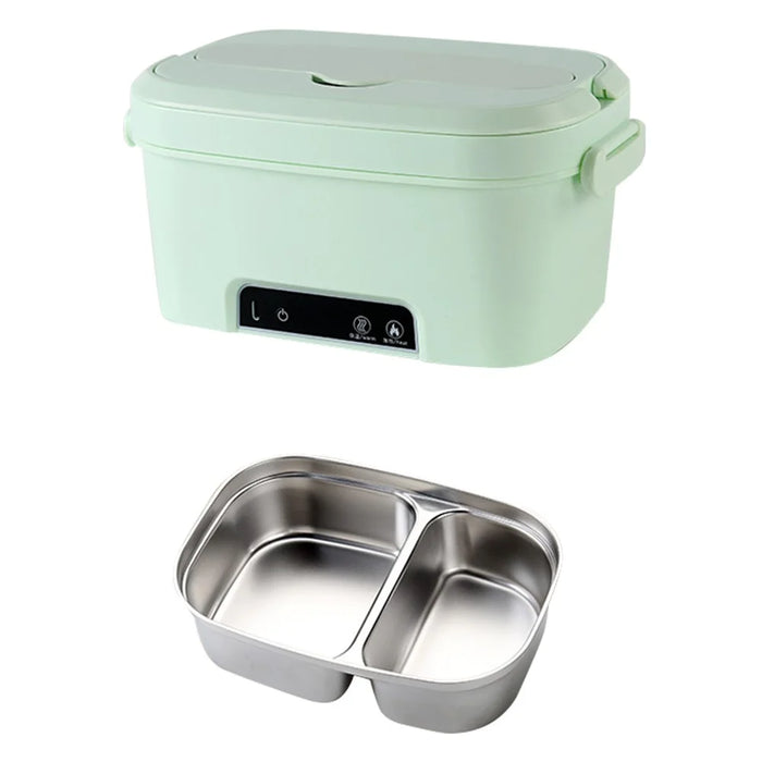 RT-505 1500ml Portable Electric Lunch Box Wireless Waterless Heating 304 Stainless Steel Food Warmer for Office Outdoor - Green - 1