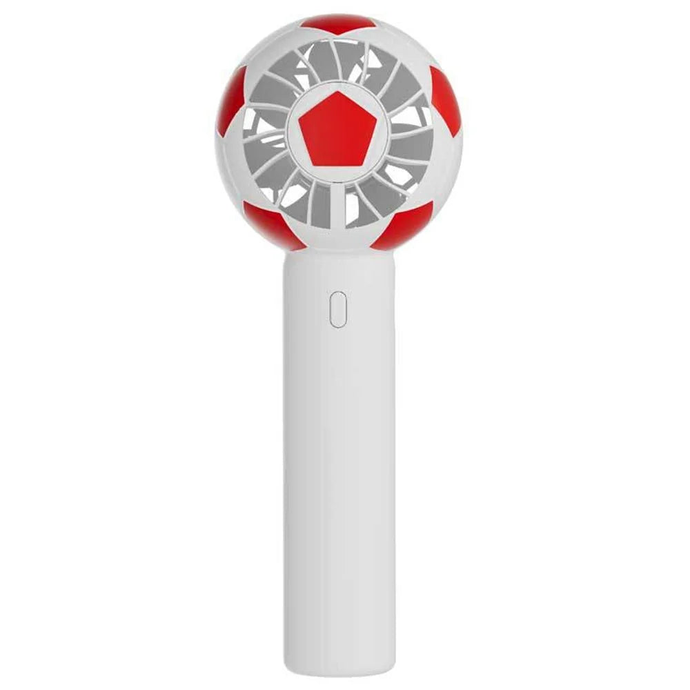 Soccer Ball Shaped Fan USB Rechargeable Mini Portable Creative DIY Football Shaped Handheld Fan - Red - 1