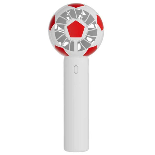 Soccer Ball Shaped Fan USB Rechargeable Mini Portable Creative DIY Football Shaped Handheld Fan - Red - 1