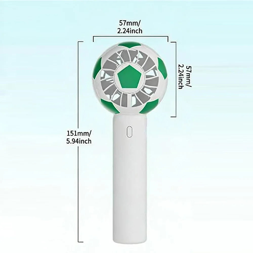 Soccer Ball Shaped Fan USB Rechargeable Mini Portable Creative DIY Football Shaped Handheld Fan - Red - 3