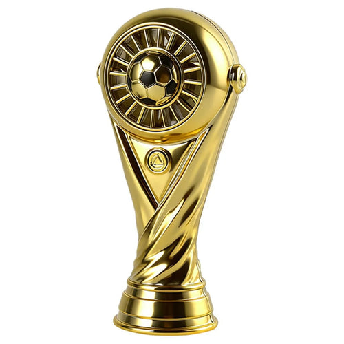 Mini Soccer Trophy Shaped Fan USB Desktop 3 Speed Type-C Charging Football Handheld Fan - Gold - 1
