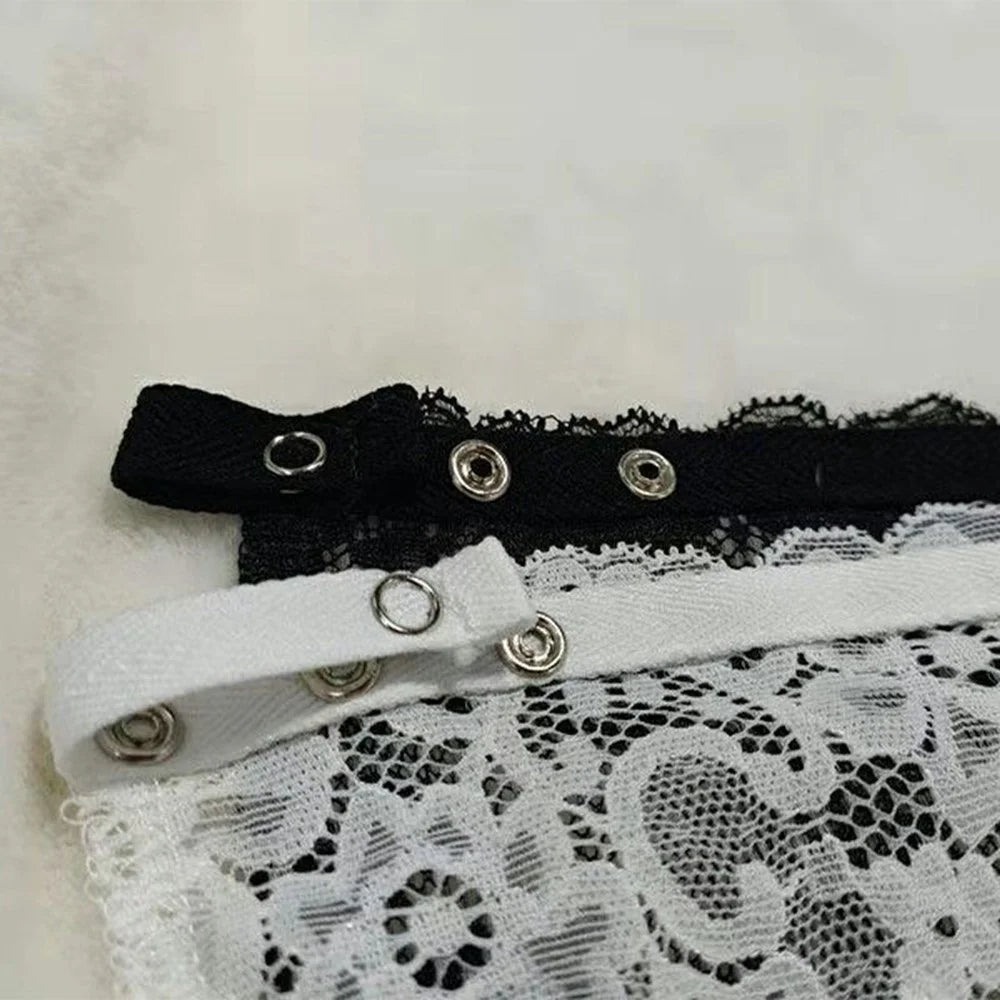 Women Seamless Strapless Lace Bandeau Anti-Slip Invisible Bra Chest Pad Holder - Black - 3