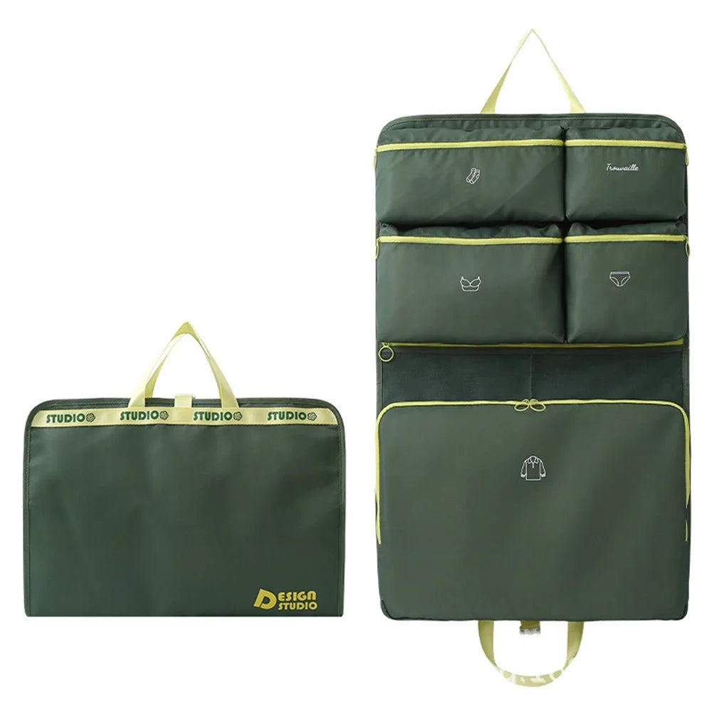 Large Capacity Travel Storage Bag Foldable Waterproof Clothes Organizer for Home Travel Packing - Army Green - 3
