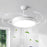 42 Inch Invisible Ceiling Fan Light 96W Dimmable 3 Color Temperature Quiet LED Lamp for Living Room Bedroom - Round  /  White - 6