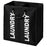 2 Compartments Oxford Fabric Laundry Hamper Bag Aluminum Frame Large Capacity Foldable Storage Basket - Black - 1