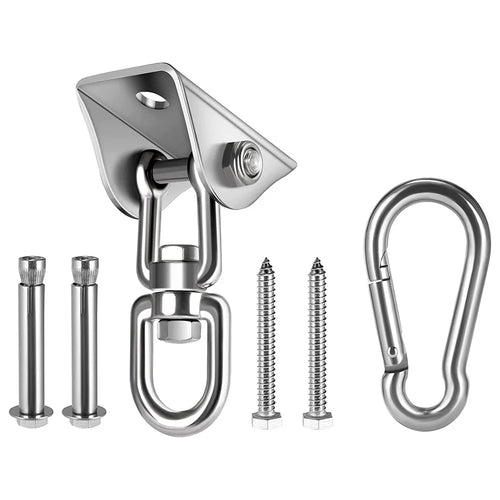 Heavy-Duty Stainless Steel Hammock Hook Hanging Kit 1000LBS Capacity Swing Square Mounting Hardware for Chair Punching Bag Indoor Outdoor - 1