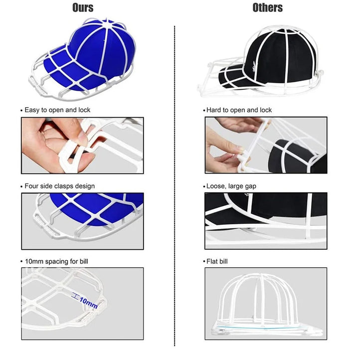 2Pcs / Set Baseball Hat Washer Cap Washer PP Frame Cage Hat Protector Rack - Black - 3
