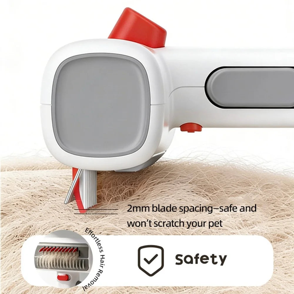 2-in-1 Pet Grooming Comb Detangling Hair Removal Tool with Safety Lock for Dogs Cats - 3