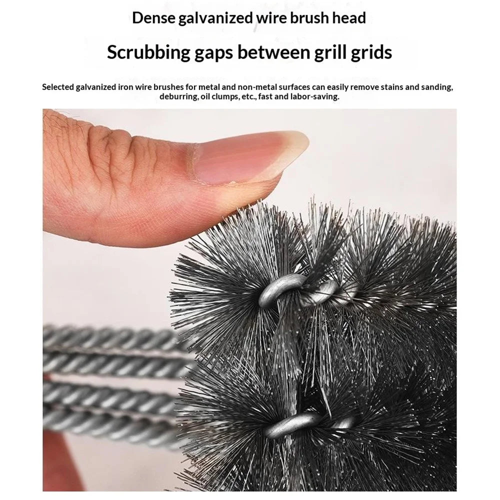 Stainless Steel Cleaning Brush BBQ Grill Galvanized Wire Brush for Outdoor Picnic Camping - Style A - 3