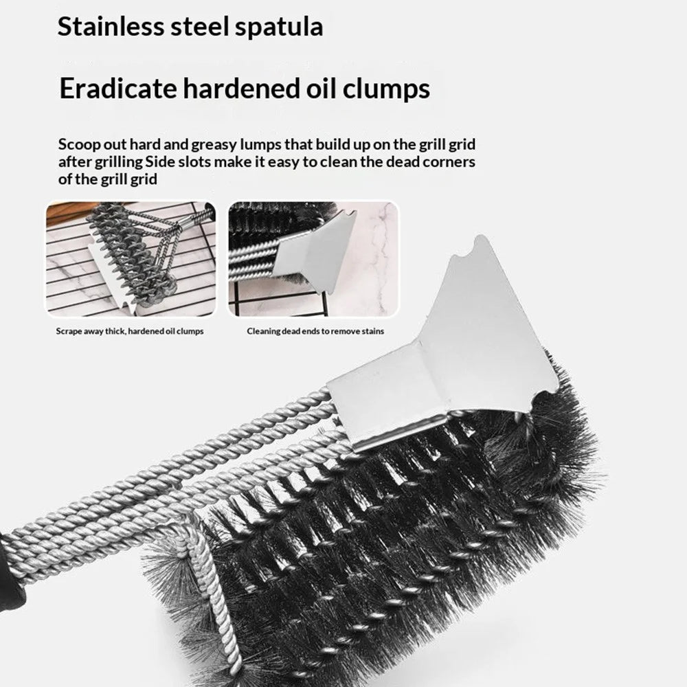 Stainless Steel Cleaning Brush BBQ Grill Galvanized Wire Brush for Outdoor Picnic Camping - Style A - 6